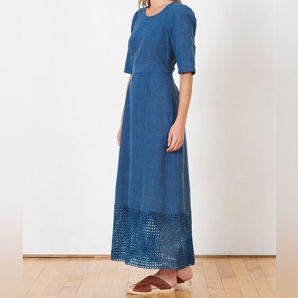 Caron Callahan Mattie dress indigo pique - Picture 4 of 16